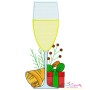 Christmas Wine Glasses Embroidery Design Bundle-10