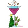 Christmas Wine Glasses Embroidery Design Bundle-6