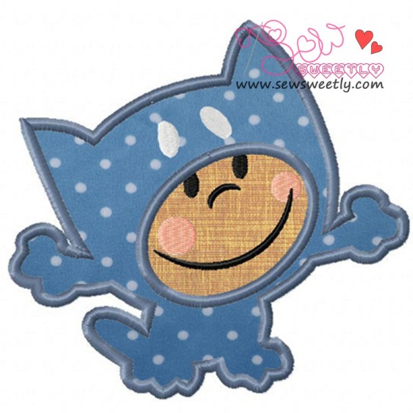 Cartoon Cat Boy Applique Design Pattern-1
