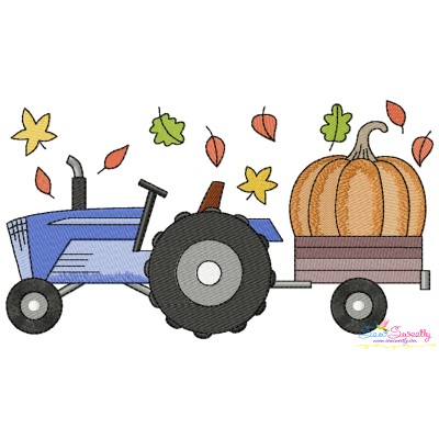 Embroidery Design - Tractor With Pumpkin-1