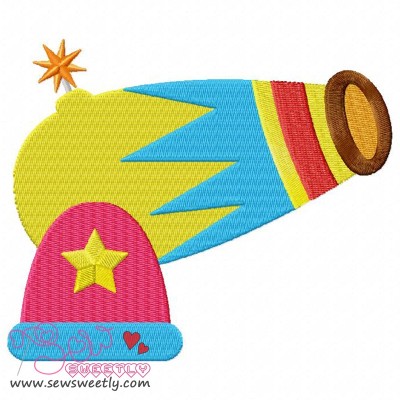 Circus Cannon Embroidery Design Pattern-1