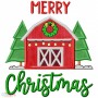 Merry Christmas Barn Farmhouse Applique Design Pattern-1