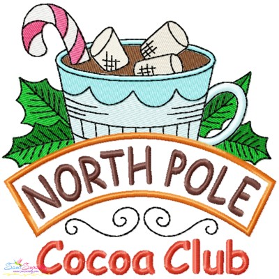 North Pole Hot Cocoa Club Embroidery Design Pattern-1