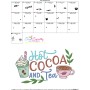 Hot Cocoa And Tea Embroidery Design Pattern
