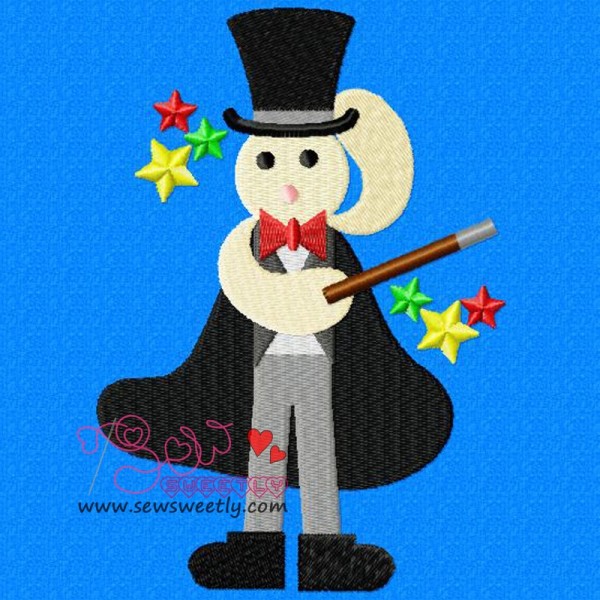 Cute Magician Embroidery Design Pattern-1