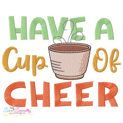 Have a Cup of Cheer Embroidery Design Pattern