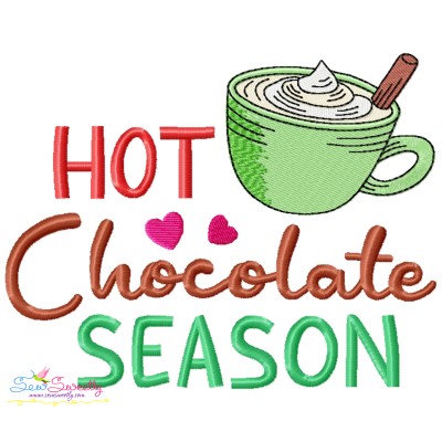 Hot Chocolate Season Embroidery Design Pattern