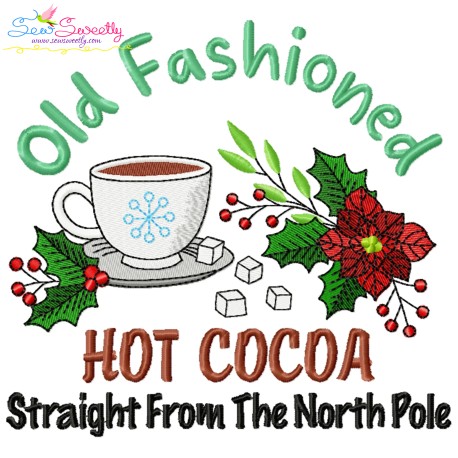 Old Fashioned Hot Cocoa Embroidery Design Pattern