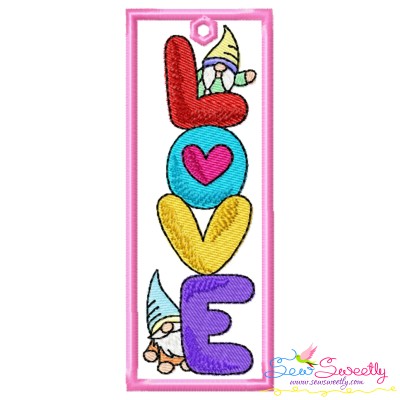 Bookmark Embroidery Design - Valentine Gnome - 10