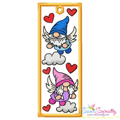 Bookmark Embroidery Design - Valentine Gnome - 1