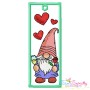 Valentine Gnome Bookmarks Embroidery Design Bundle