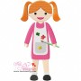 Little Artist Girl Embroidery Design Pattern-1