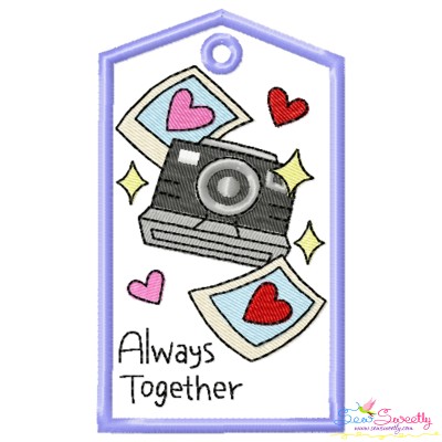 Valentine ITH Tag Embroidery Design - Always Together