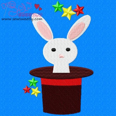 Rabbit In Hat Embroidery Design Pattern-1