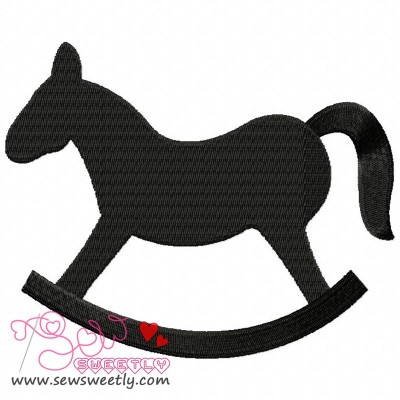 Rocking Horse Silhouette Embroidery Design Pattern-1