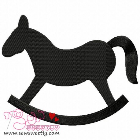 Rocking Horse Silhouette Embroidery Design- 1