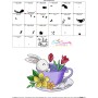 Bunny With Floral Cup - 6 Embroidery Design Pattern