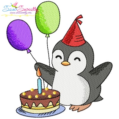 Birthday Baby Animal - Penguin Embroidery Design Pattern