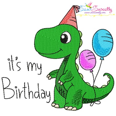 Birthday Baby Animal- Dinosaur Embroidery Design Pattern