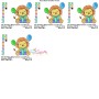 Birthday Baby Animal- Lion Embroidery Design Pattern