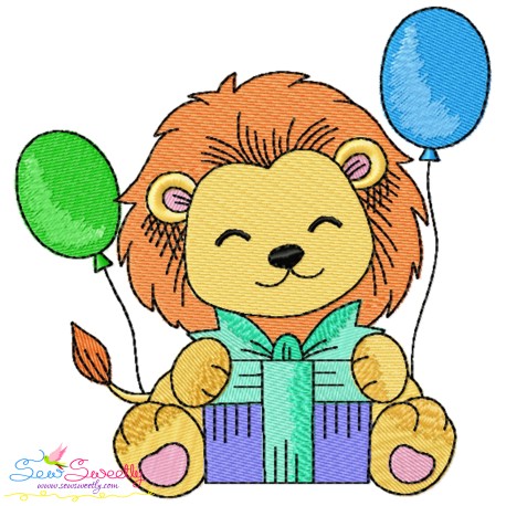 Birthday Baby Animal- Lion Embroidery Design Pattern