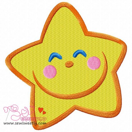 Smiling Little Star Embroidery Design Pattern-1