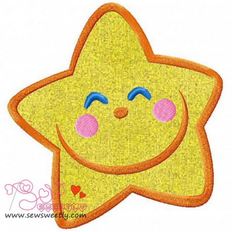 Smiling Little Star Applique Design Pattern-1