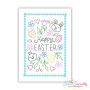 Easter Cardstock Embroidery Design - Happy Easter Floral Card