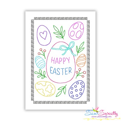 Easter Cardstock Embroidery Design - Happy Easter Eggs