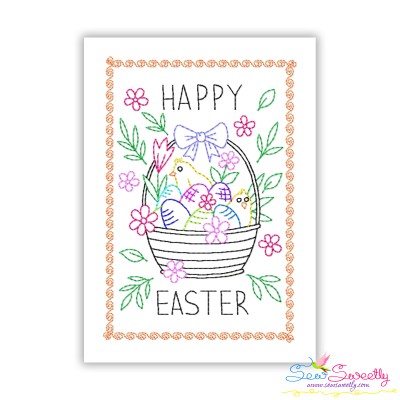 Easter Cardstock Embroidery Design - Happy Easter Basket