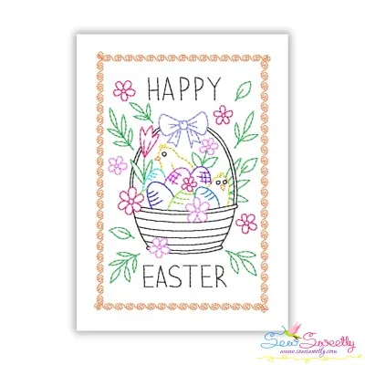 Easter Cardstock Embroidery Design - Happy Easter Basket
