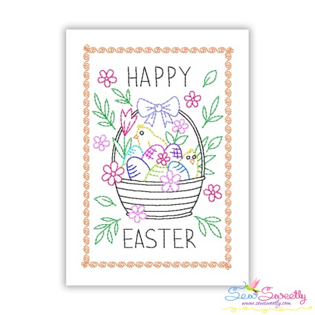 Easter Cardstock Embroidery Design - Happy Easter Basket