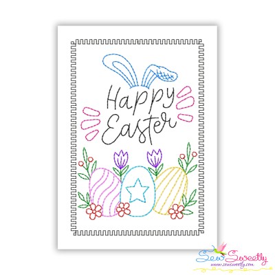 Easter Cardstock Embroidery Design - Happy Easter Bunny Ears