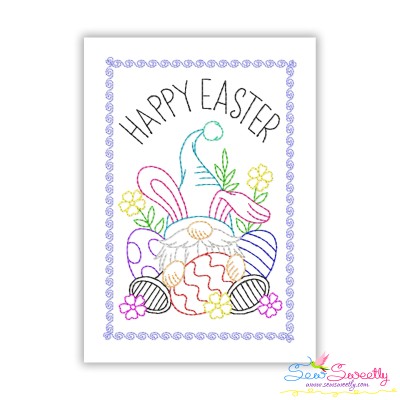 Easter Cardstock Embroidery Design - Happy Easter Gnome