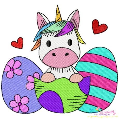 Easter Baby Unicorn - 8 Embroidery Design Pattern