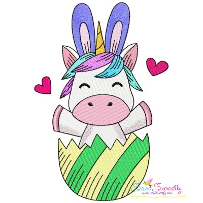 Easter Baby Unicorn - 2 Embroidery Design Pattern