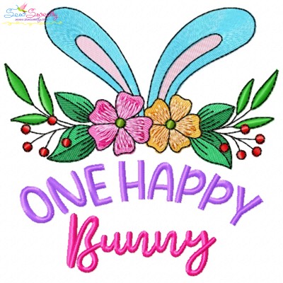 One Happy Bunny Embroidery Design Pattern