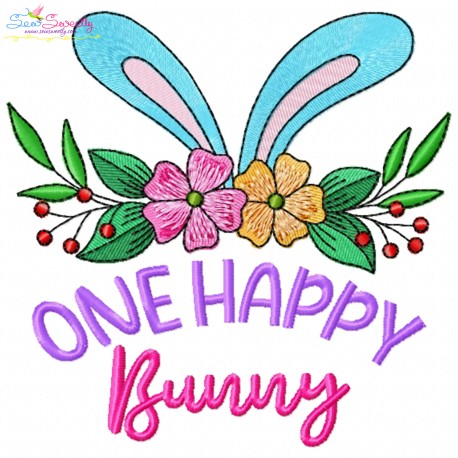 One Happy Bunny Embroidery Design Pattern