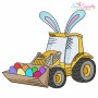 Easter Bulldozer Embroidery Design Pattern