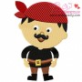 Mustache Pirate Boy Embroidery Design Pattern-1