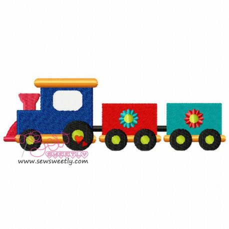Toy Train-1 Embroidery Design Pattern-1
