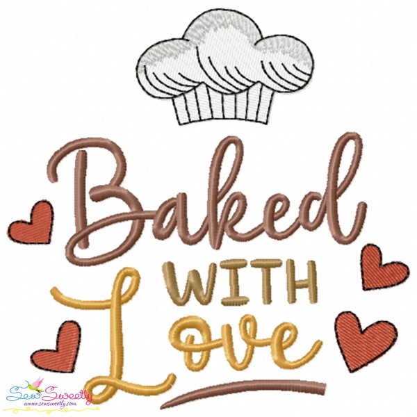 Baked With Love Kitchen Embroidery Design Pattern