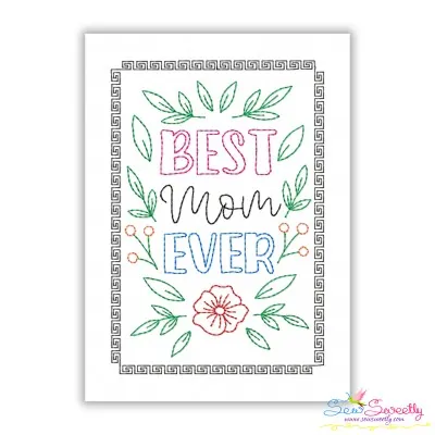 Mother's Day Cardstock Embroidery Design - Best Mom Ever