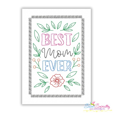 Mother's Day Cardstock Embroidery Design - Best Mom Ever