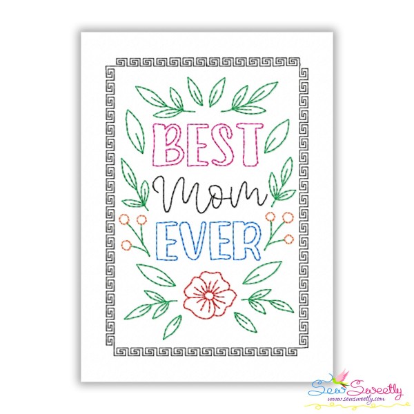 Mother's Day Cardstock Embroidery Design - Best Mom Ever