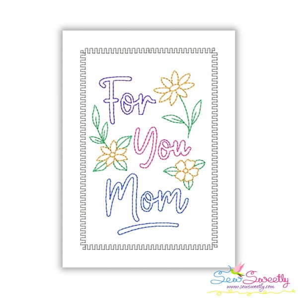 Mother's Day Cardstock Embroidery Design - For You Mom