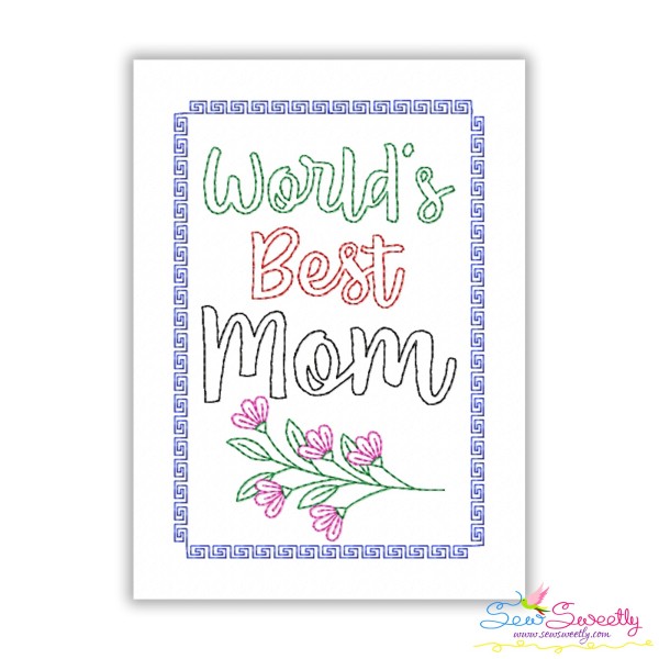 Mother's Day Cardstock Embroidery Design - World's Best Mom