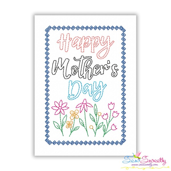 Happy Mother's Day Cardstock Embroidery Design