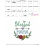 Blessed Mama Mother's Day Embroidery Design