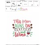 This Mom Runs On Coffee And Wine Embroidery Design